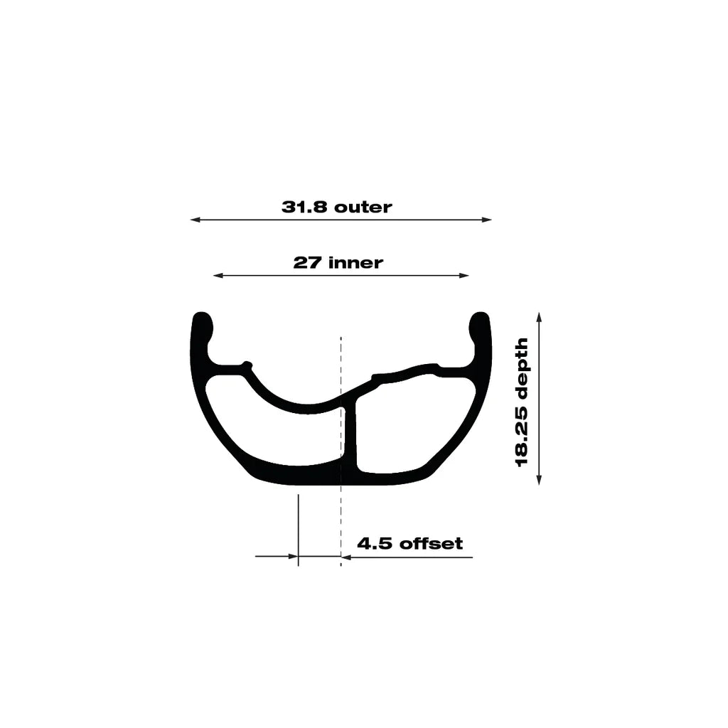 HTZ i27 27.5" TCS 2.0 Rim, 32 hole, Black, PV