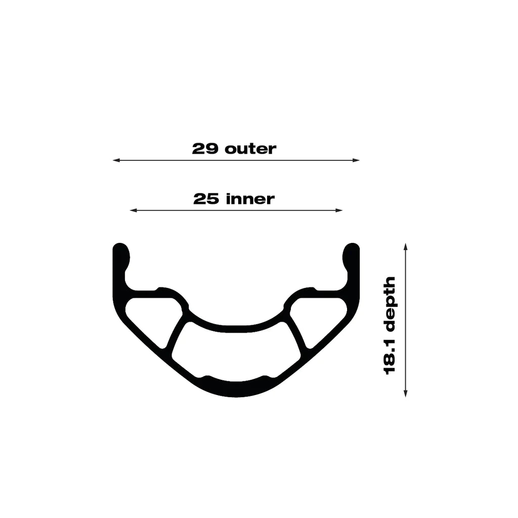 KOM Tough i25 27.5" TCS rim, 32 hole Black, PV