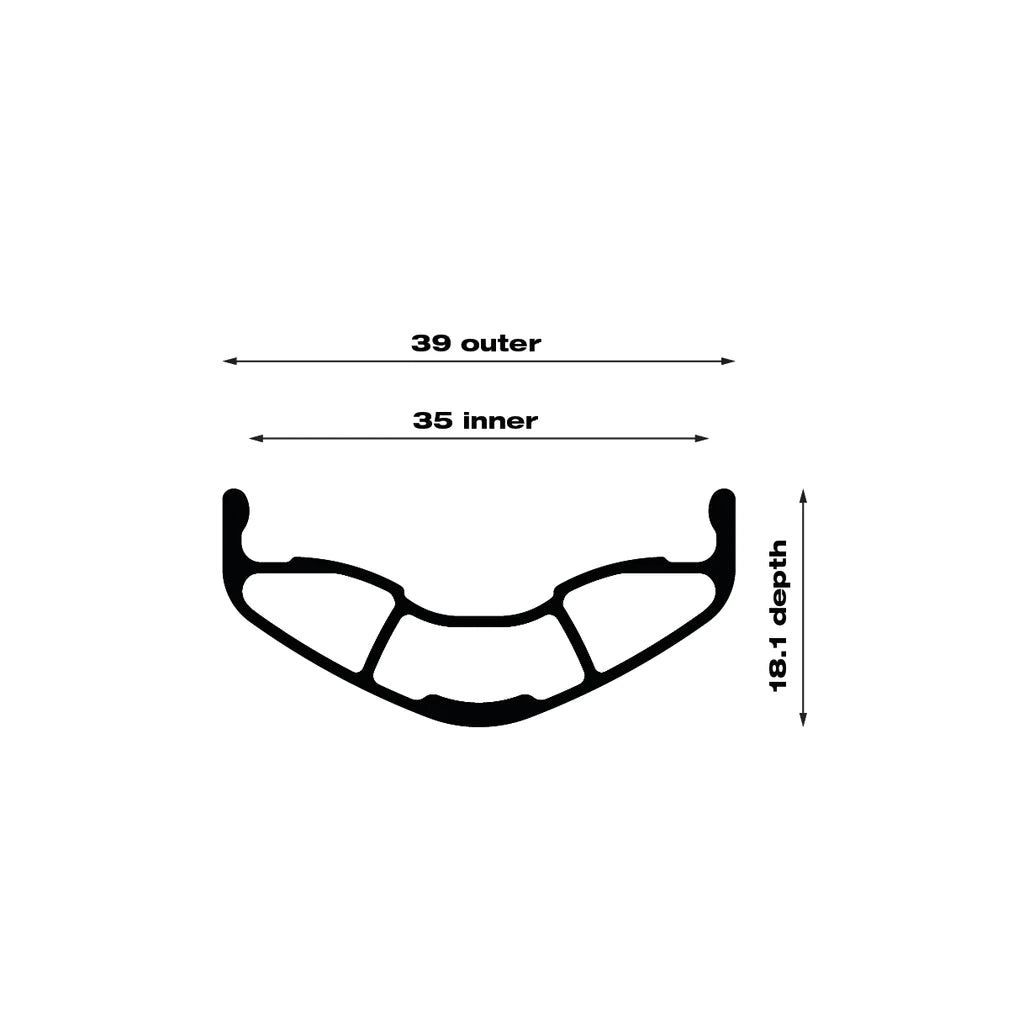 KOM Tough i35 29" TCS rim, 32 hole Black, PV