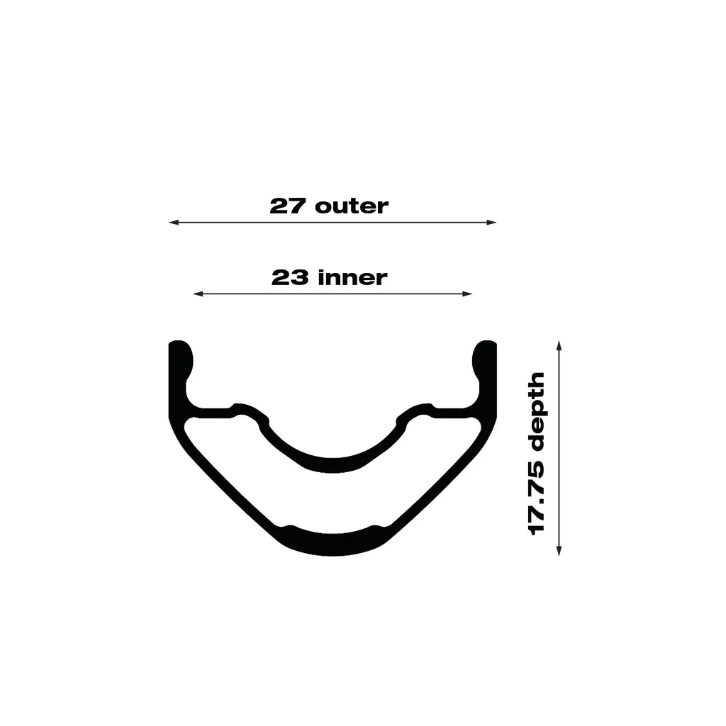 KOM Light i23 27.5" TCS 2.0 rim, 32 hole Black, PV